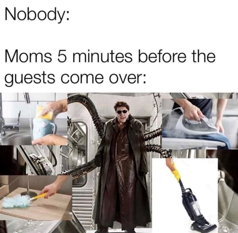 Nobody: Moms 5 minutes before the guests come over:
