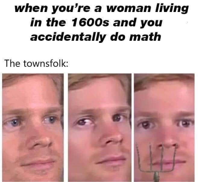 when you're a woman living in the 1600s and you accidentally do math The townsfolk: