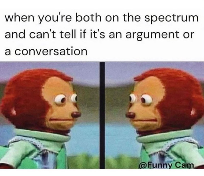 when you're both on the spectrum and can't tell if it's an argument or a conversation @Funny Cam