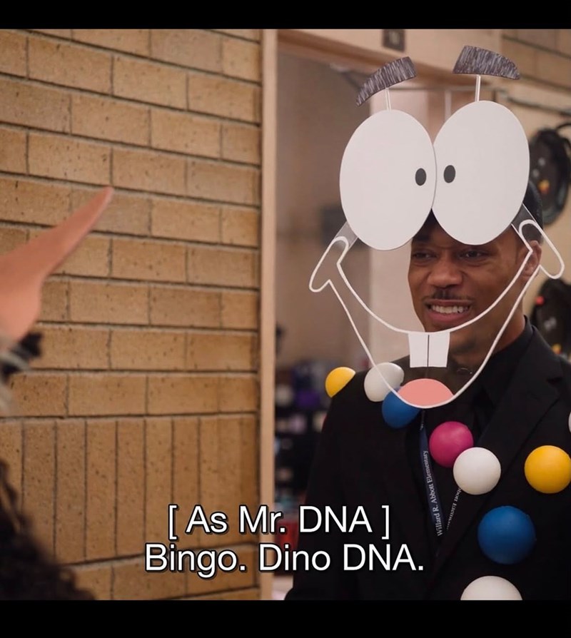 As Mr. DNA] Bingo. Dino DNA. Willard R. Abbott Elementary