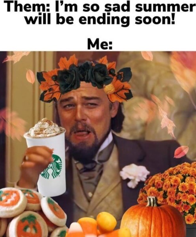 Them: I'm so sad summer will be ending soon! Me: