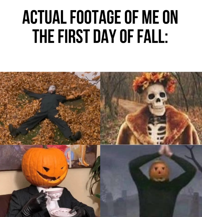 ACTUAL FOOTAGE OF ME ON THE FIRST DAY OF FALL: