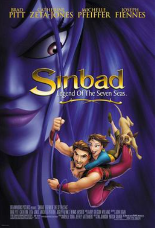 BRAD CATHERINE MICHELLE JOSEPH PITT ZETA JONES PFEIFFER FIENNES Sinbad Legend Of The Seven Seas.