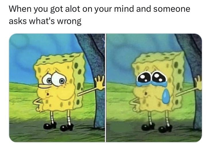 When you got alot on your mind and someone asks what's wrong ני