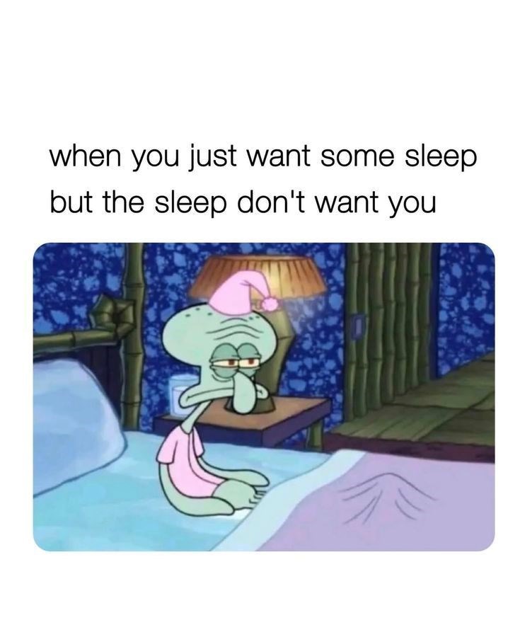 when you just want some sleep but the sleep don't want you