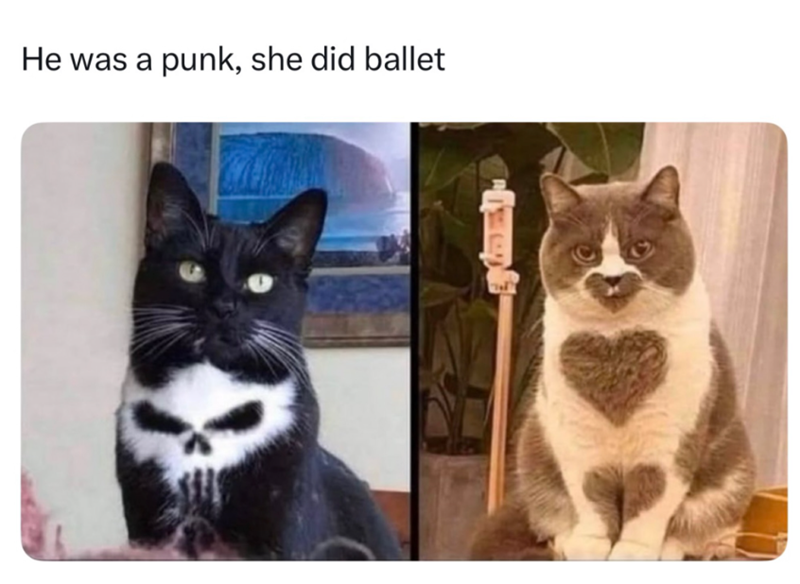 He was a punk, she did ballet
