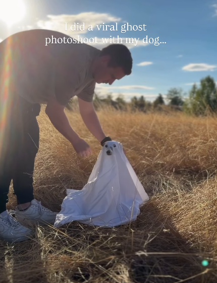 I did a viral ghost photoshoot with my dog...