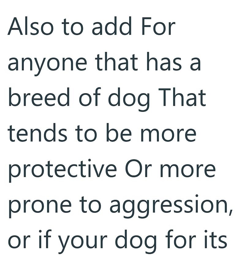 Also to add For anyone that has a breed of dog That tends to be more protective or more prone to aggression, or if your dog for its