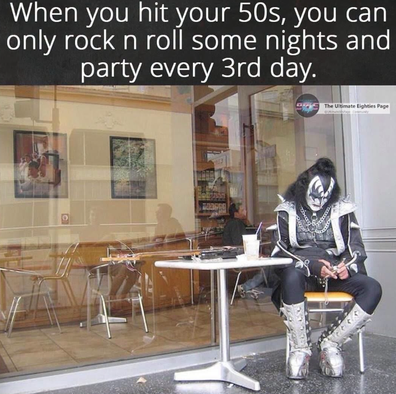 When you hit your 50s, you can only rock n roll some nights and party every 3rd day. The Ultimate Eighties Page Butmatage Comunity