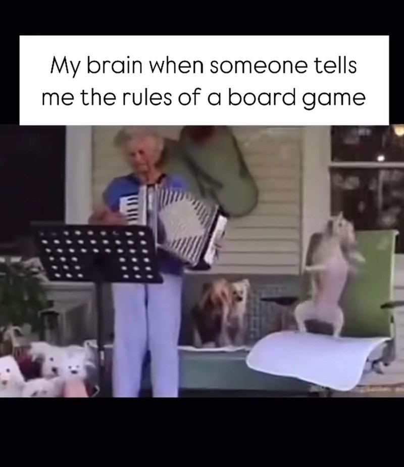 My brain when someone tells me the rules of a board game