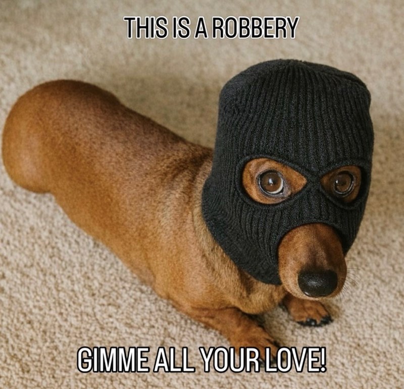 THIS IS A ROBBERY GIMME ALL YOUR LOVE!