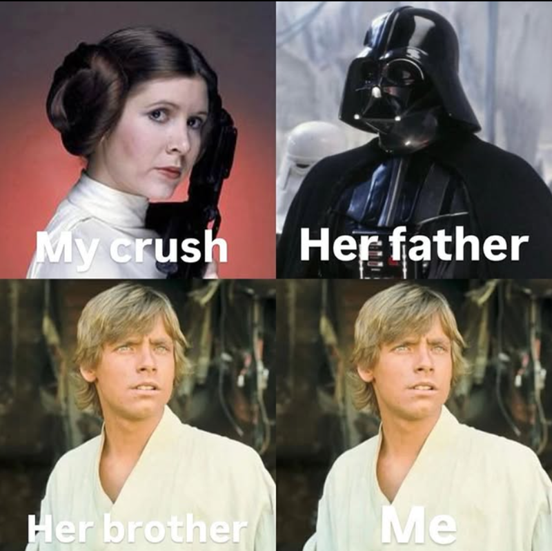 My crush Her father Her brother Me