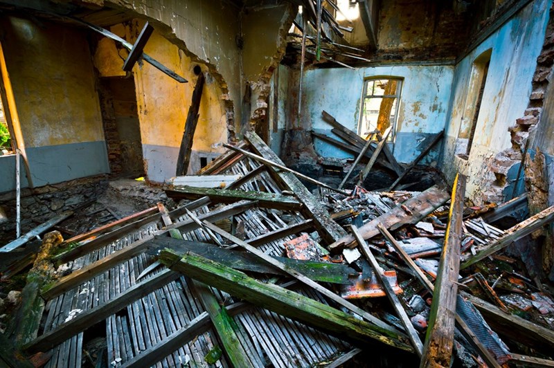 An apartment in awful condition and unable to live in.