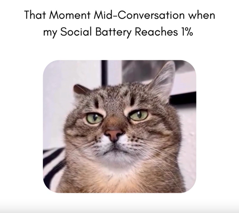 That Moment Mid-Conversation when my Social Battery Reaches 1%