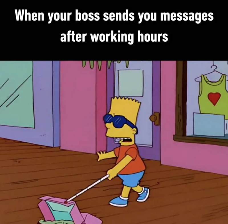 When your boss sends you messages after working hours