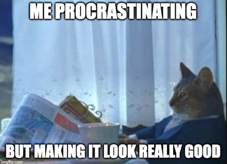 ME PROCRASTINATING BUT MAKING IT LOOK REALLY GOOD imgflip.com