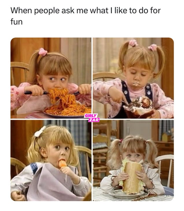 When people ask me what I like to do for fun GIRLY ZAR