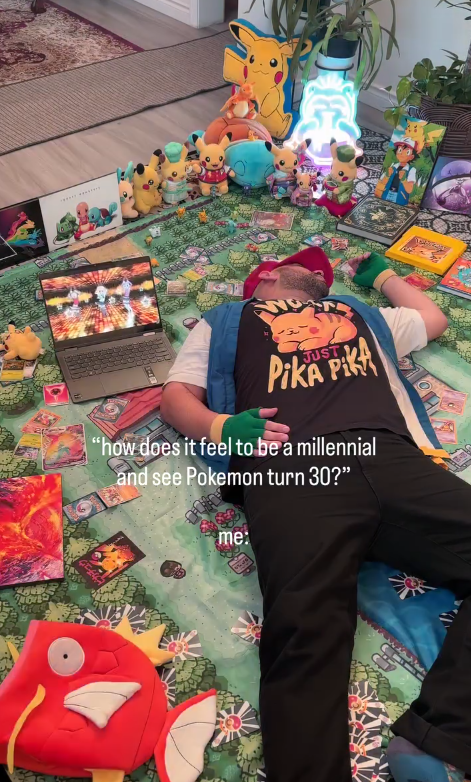 HOME JUST Pika Pik "how does it feel to be a millennial and see Pokemon turn 30?" me: