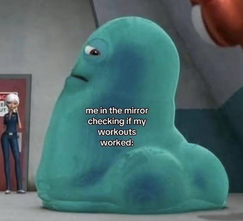 UT me in the mirror checking if my workouts worked: