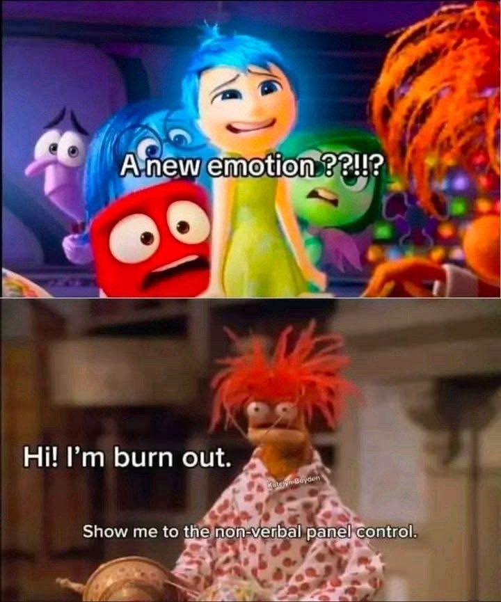 A new emotion ??!!? Hi! I'm burn out. Cuteym-Boyden Show me to the non-verbal panel control.