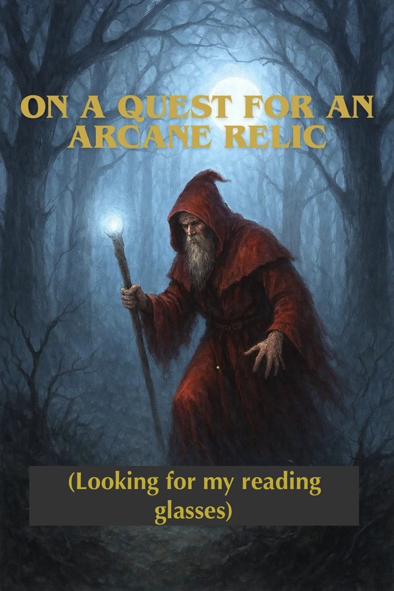 ON A QUEST FOR AN ARCANE RELIC (Looking for my reading glasses)