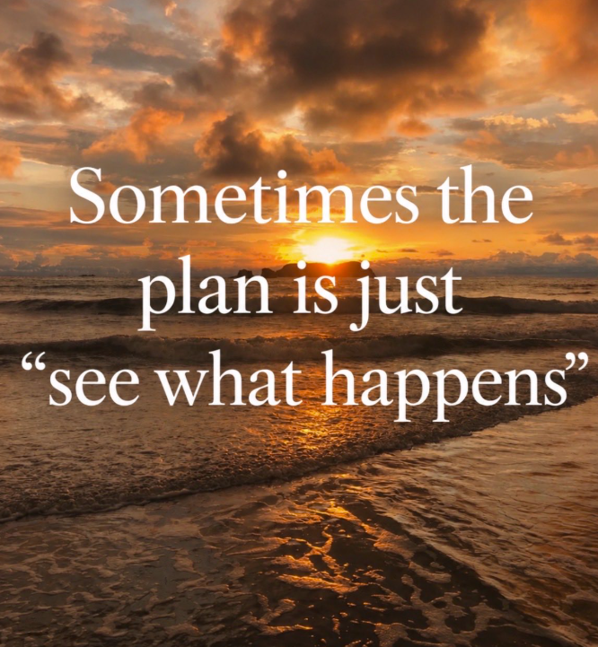 Sometimes the plan is just "see what happens"