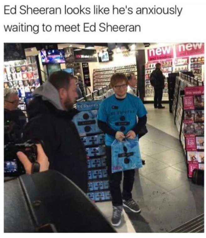 Ed Sheeran looks like he's anxiously waiting to meet Ed Sheeran D 41 new new and trending SMOTAR 176 week