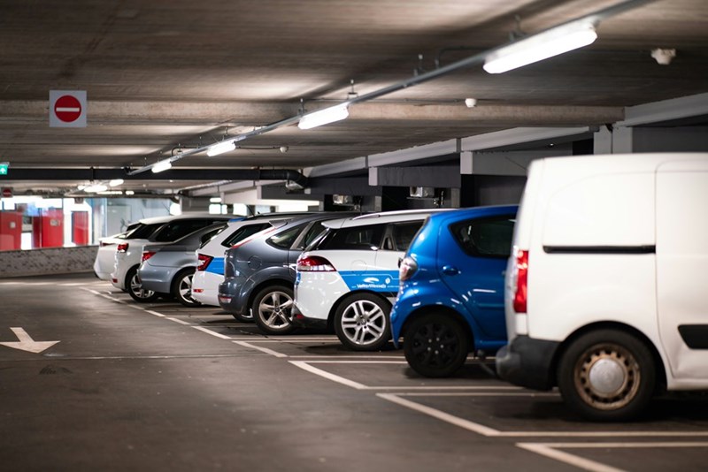 Cars parked in parking lot