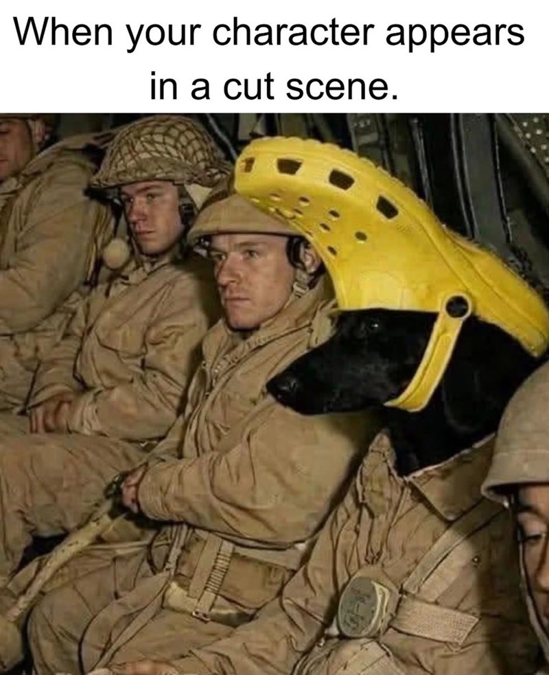 When your character appears in a cut scene.