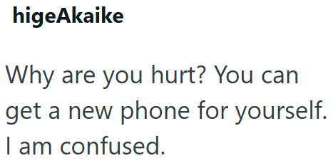 higeAkaike Why are you hurt? You can get a new phone for yourself. I am confused.