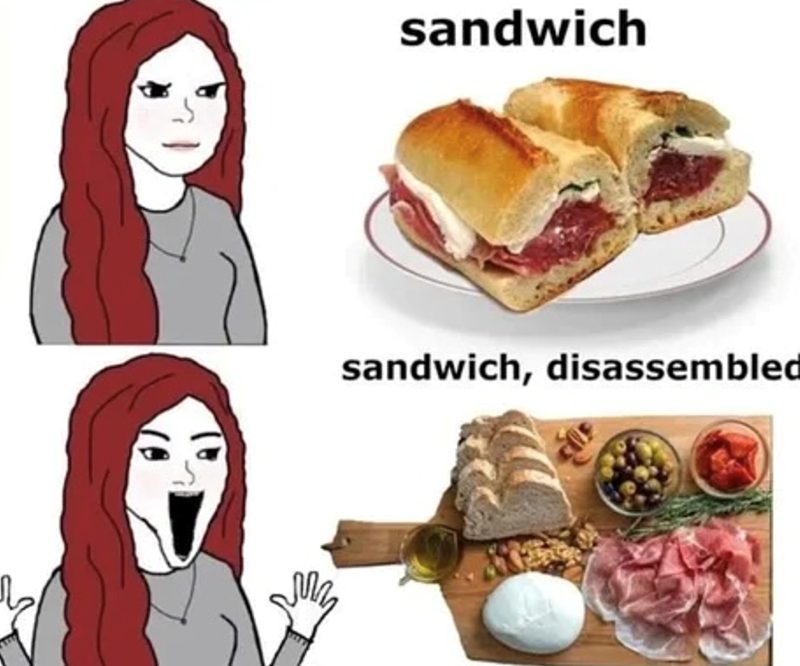 sandwich sandwich, disassembled