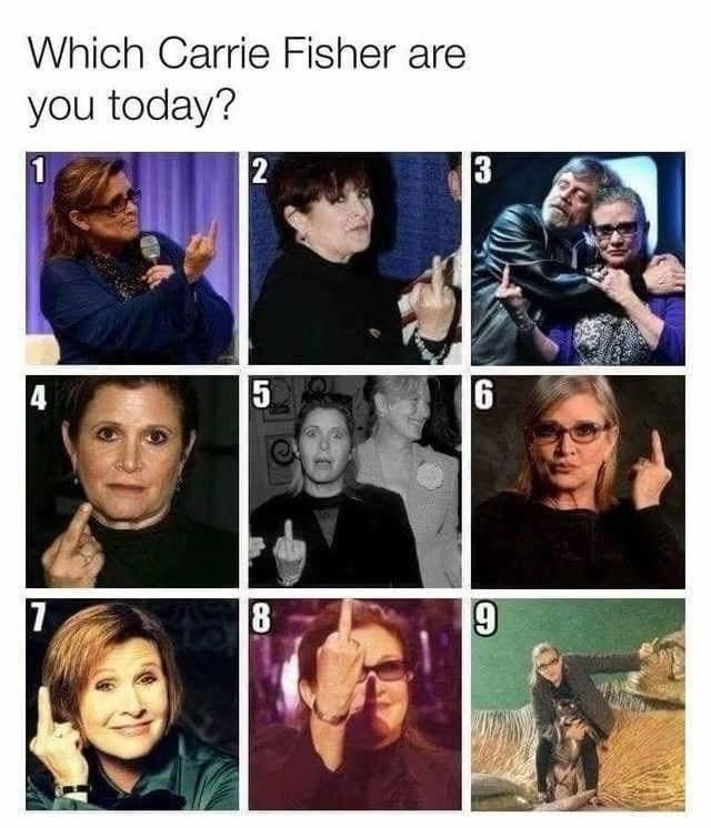 Which Carrie Fisher are you today? 1 2 3 4 5 16 7 8 9