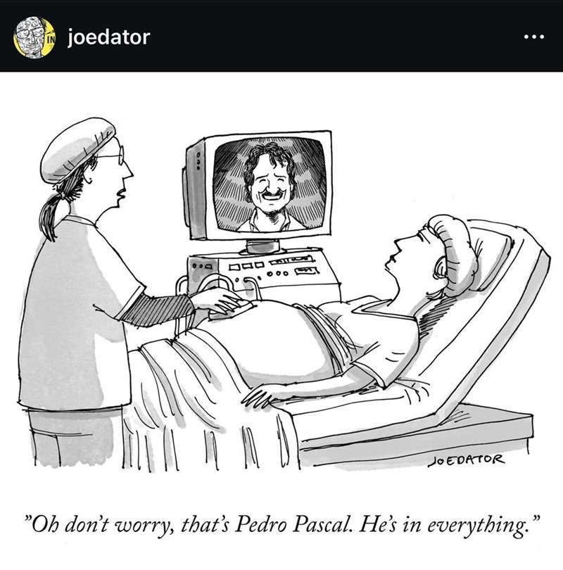 IN joedator A JOEDATOR "Oh don't worry, that's Pedro Pascal. He's in everything." :