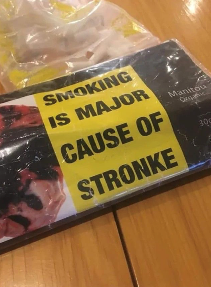 SMOKING IS MAJOR CAUSE OF STRONKE Manitou Organic 30
