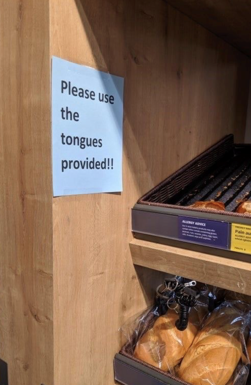 Please use the tongues provided!! FRESHLY BA ALLERGY ADVICE Pain au ALLERGY ADV