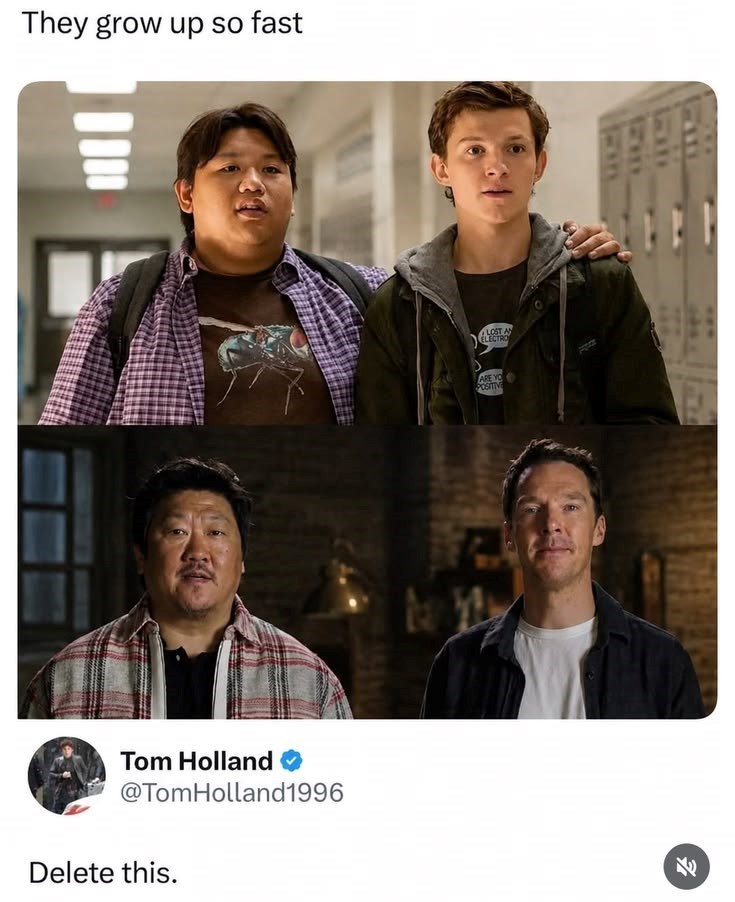 They grow up so fast Tom Holland @TomHolland1996 Delete this. LOST AN ELECTRO ARE YO POSITIVE