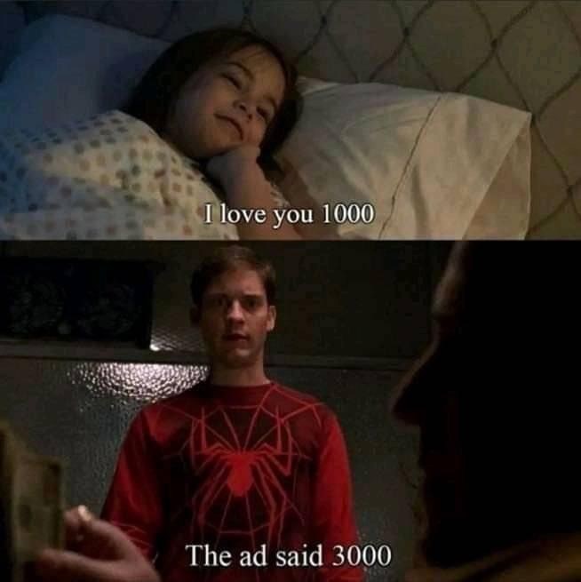 I love you 1000 The ad said 3000