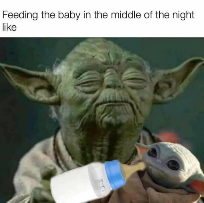 Feeding the baby in the middle of the night like