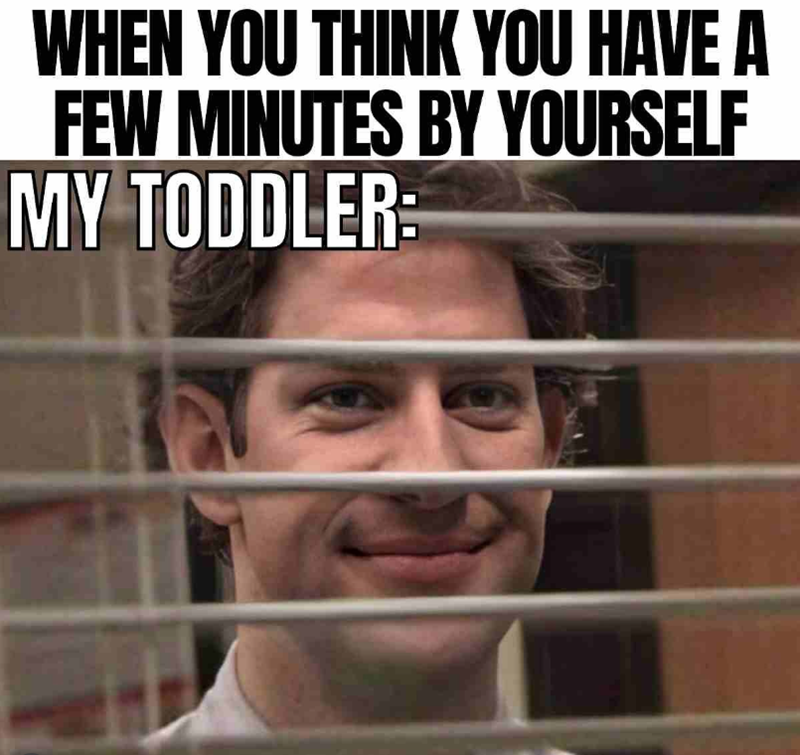 WHEN YOU THINK YOU HAVE A FEW MINUTES BY YOURSELF MY TODDLER: