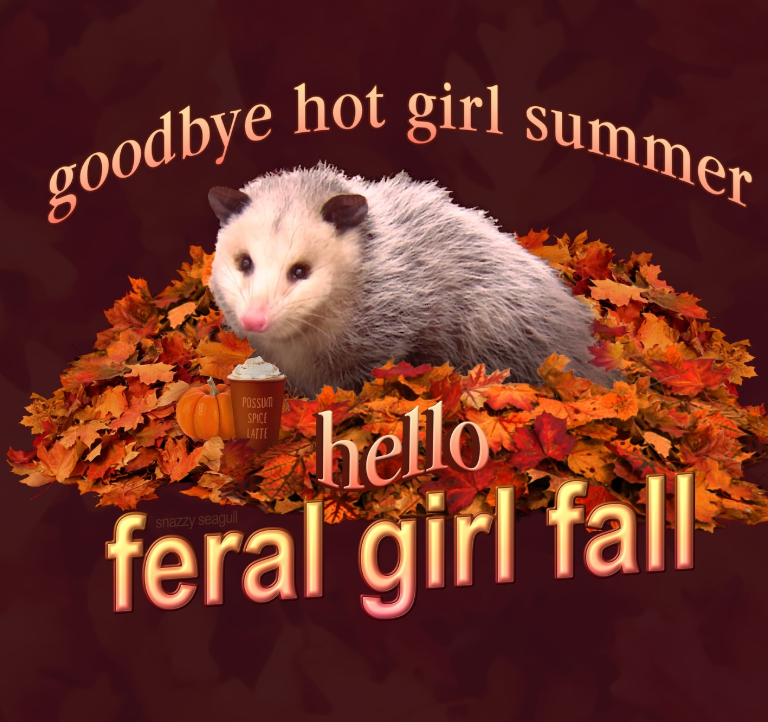 goodbye hot girl summer POSSUM SPICE LATTE hello feral girl fall