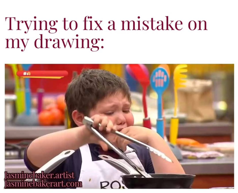Trying to fix a mistake on my drawing: Jasminebaker.artist Jasminebakerart.com ROS