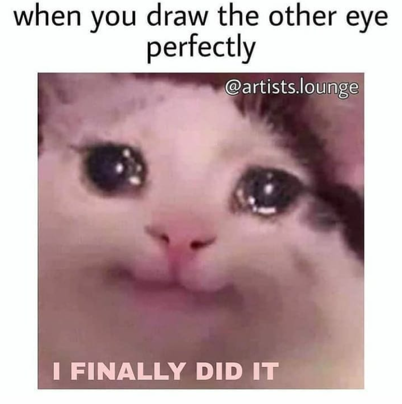 when you draw the other eye perfectly @artists.lounge I FINALLY DID IT
