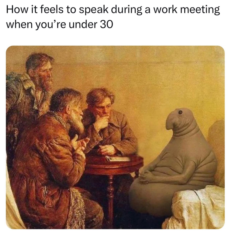 How it feels to speak during a work meeting when you're under 30