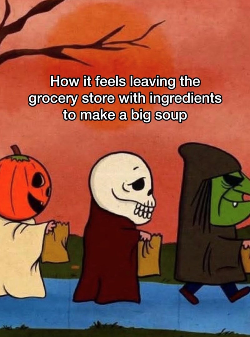How it feels leaving the grocery store with ingredients to make a big soup