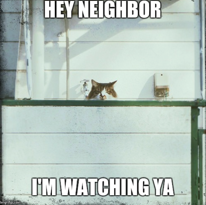 HEY NEIGHBOR I'M WATCHING YA Imgflip.com