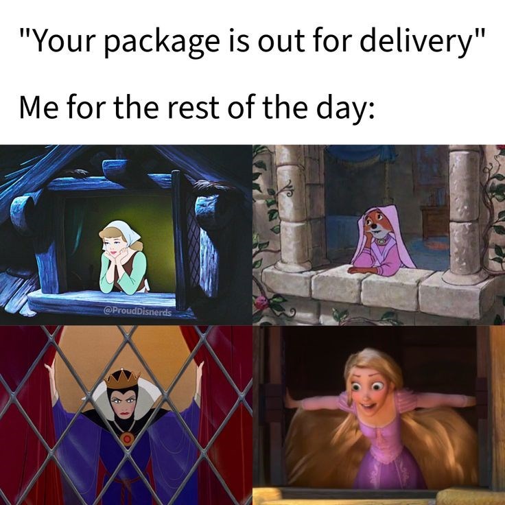 "Your package is out for delivery" Me for the rest of the day: @ProudDisnerds