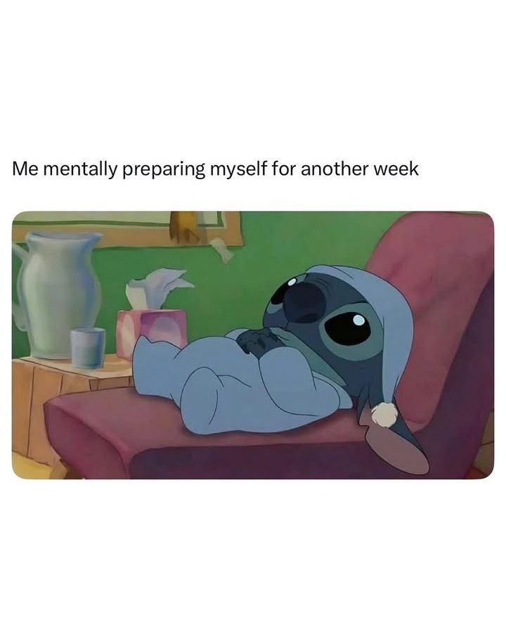 Me mentally preparing myself for another week