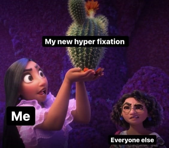 Me My new hyper fixation Everyone else