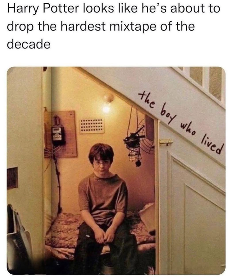 Harry Potter looks like he's about to drop the hardest mixtape of the decade CEN the boy who lived