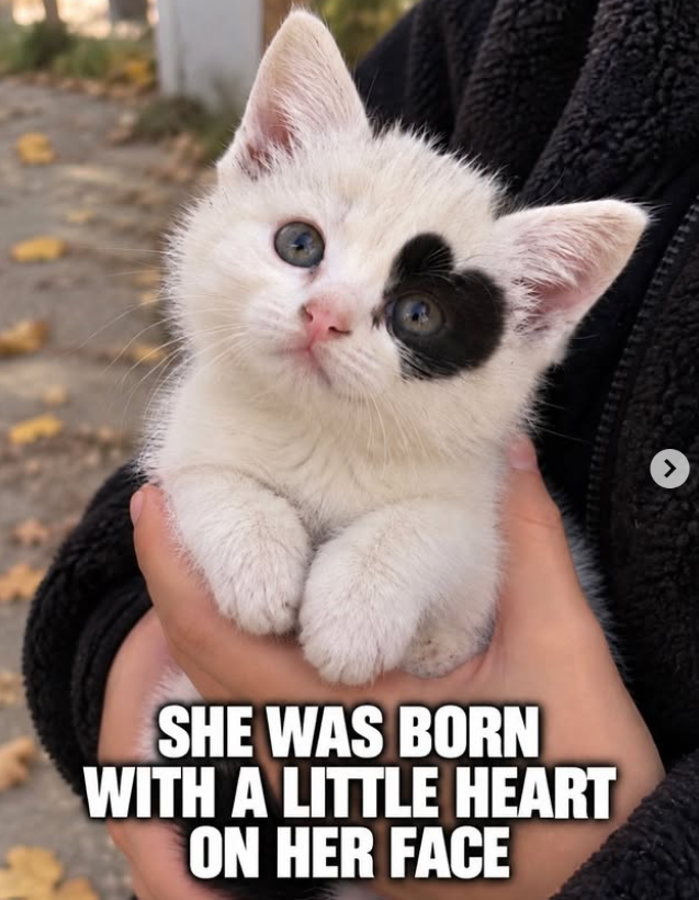 SHE WAS BORN WITH A LITTLE HEART ON HER FACE